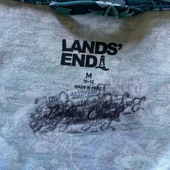 Lands End Floral Scoop Neck Long Sleeve A-Line Dress Size Medium - Picture 7 of 10